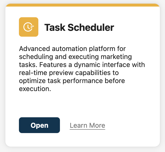 A single app's homepage card, featuring the app's unique color and icon